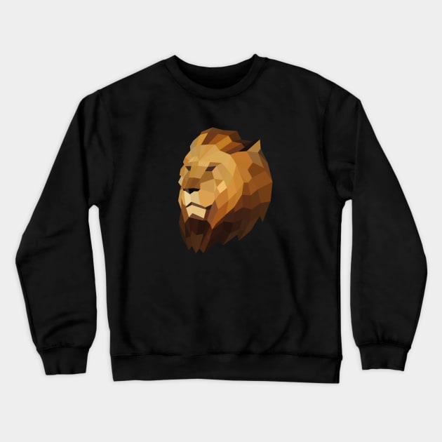 Geometric Lion Head Crewneck Sweatshirt by shaldesign
